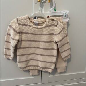 Carters beige striped Knit Sweater and Pants Set, size 9 months